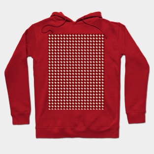 Dark Christmas Candy Apple Red Houndstooth Check Hoodie